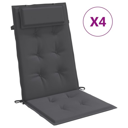 vidaXL Hochlehner-Auflagen 4 Stk. Anthrazit Oxford-Gewebe