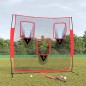 vidaXL Baseball-Netz Tragbar Schwarz und Rot 183x105x183 cm Polyester vidaXL Baseball-Netz Tragbar Schwarz und Rot 183x105x183 cm Polyester