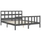 Massivholzbett mit Kopfteil Grau 160x200 cm Massivholzbett mit Kopfteil Grau 160x200 cm