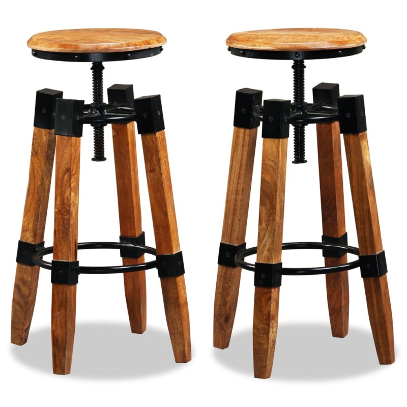 vidaXL Barhocker 2 Stk. Mango Massivholz vidaXL Barhocker 2 Stk. Mango Massivholz