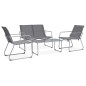 vidaXL 4-tlg. Garten-Lounge-Set Stoff und Stahl Grau vidaXL 4-tlg. Garten-Lounge-Set Stoff und Stahl Grau