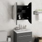 vidaXL Badezimmerschrank mit Rundem Spiegel & LED Schwarz 47x47x17,5cm vidaXL Badezimmerschrank mit Rundem Spiegel & LED Schwarz 47x47x17,5cm