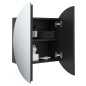 vidaXL Badezimmerschrank mit Rundem Spiegel & LED Schwarz 47x47x17,5cm vidaXL Badezimmerschrank mit Rundem Spiegel & LED Schwarz 47x47x17,5cm
