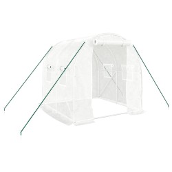 vidaXL Gewächshaus mit Stahlrahmen Weiß 4 m² 2x2x2 m