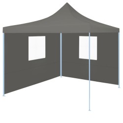 vidaXL Faltzelt Partyzelt Pop-Up mit 2 Seitenwänden 3 x 3 m Anthrazit