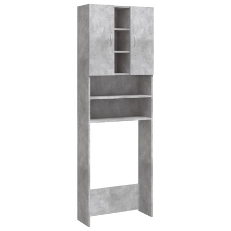 vidaXL Waschmaschinenschrank Betongrau 64x25,5x190 cm