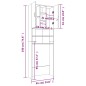 vidaXL Waschmaschinenschrank Betongrau 64x25,5x190 cm vidaXL Waschmaschinenschrank Betongrau 64x25,5x190 cm