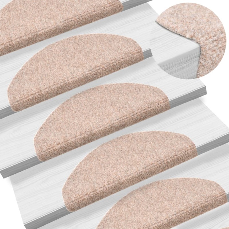 vidaXL 15-tlg Selbstklebende Treppenmatten Nadelvlies 65x21x4cm Braun vidaXL 15-tlg Selbstklebende Treppenmatten Nadelvlies 65x21x4cm Braun