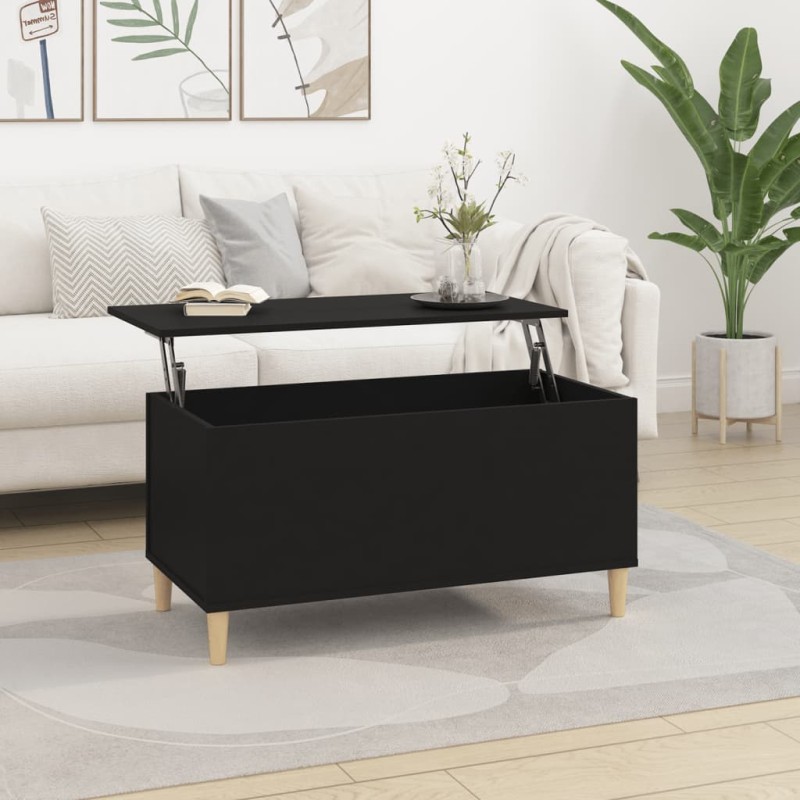 vidaXL Couchtisch Schwarz 90x44,5x45 cm Holzwerkstoff vidaXL Couchtisch Schwarz 90x44,5x45 cm Holzwerkstoff