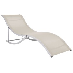 vidaXL Klappbare Sonnenliegen 2 Stk. Cremeweiß Textilene