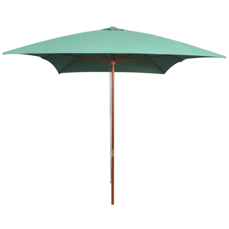 vidaXL Sonnenschirm 200x300 cm Holzmast Grün vidaXL Sonnenschirm 200x300 cm Holzmast Grün