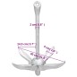Klappanker mit Seil Silbern 2,5 kg Temperguss Klappanker mit Seil Silbern 2,5 kg Temperguss