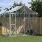 Outdoor-Hundezwinger mit Dach Silber 3x1,5x2,5m Stahl Verzinkt Outdoor-Hundezwinger mit Dach Silber 3x1,5x2,5m Stahl Verzinkt