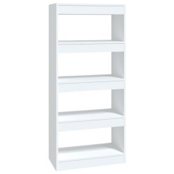 vidaXL Bücherregal/Raumteiler Weiß 60x30x135 cm Holzwerkstoff