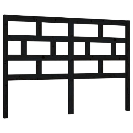 vidaXL Kopfteil Schwarz 126x4x100 cm Massivholz Kiefer