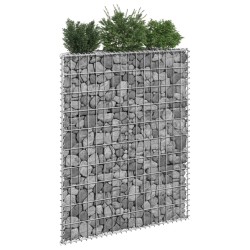 vidaXL Gabionen-Hochbeet Trapezform Verzinkter Stahl 80x20x100 cm