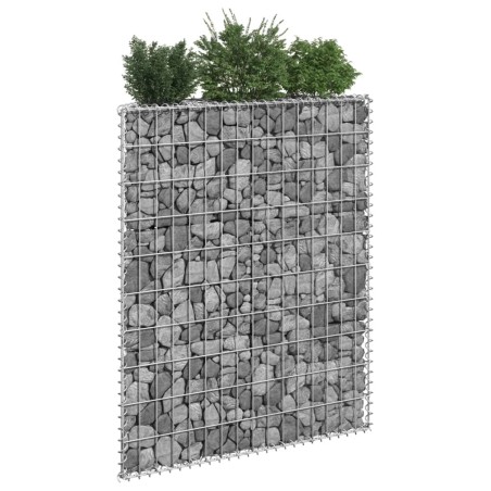  vidaXL Gabionen-Hochbeet Trapezform Verzinkter Stahl 80x20x100 cm