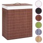 vidaXL Bambus-Wäschekorb mit 2 Fächern Braun 100 L vidaXL Bambus-Wäschekorb mit 2 Fächern Braun 100 L