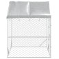 Outdoor-Hundezwinger mit Dach Silber 2x2x2,5 m Verzinkter Stahl Outdoor-Hundezwinger mit Dach Silber 2x2x2,5 m Verzinkter Stahl