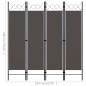 vidaXL 4-tlg. Raumteiler Anthrazit 160 x 180 cm vidaXL 4-tlg. Raumteiler Anthrazit 160 x 180 cm