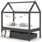 vidaXL Kinderbett mit Schublade Dunkelgrau Massivholz Kiefer 70x140 cm vidaXL Kinderbett mit Schublade Dunkelgrau Massivholz Kiefer 70x140 cm