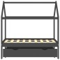 vidaXL Kinderbett mit Schublade Dunkelgrau Massivholz Kiefer 70x140 cm vidaXL Kinderbett mit Schublade Dunkelgrau Massivholz Kiefer 70x140 cm