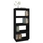 vidaXL Bücherregal/Raumteiler Schwarz 60x35x135 cm Massivholz Kiefer vidaXL Bücherregal/Raumteiler Schwarz 60x35x135 cm Massivholz Kiefer