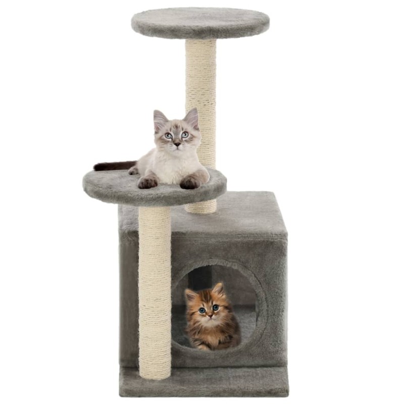 vidaXL Katzenbaum mit Sisal-Kratzsäulen 60 cm Grau vidaXL Katzenbaum mit Sisal-Kratzsäulen 60 cm Grau
