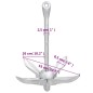 Klappanker mit Seil Silbern 8 kg Temperguss Klappanker mit Seil Silbern 8 kg Temperguss