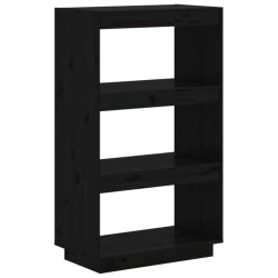 vidaXL Bücherregal/Raumteiler Schwarz 60x35x103 cm Massivholz Kiefer