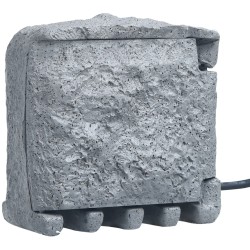 vidaXL Gartensteckdose 4-fach Wasserdicht Polyharz Grau