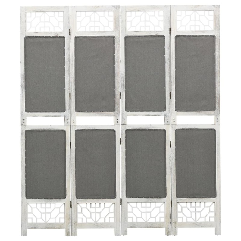 vidaXL 4-tlg. Raumteiler Grau 140x165 cm Stoff vidaXL 4-tlg. Raumteiler Grau 140x165 cm Stoff