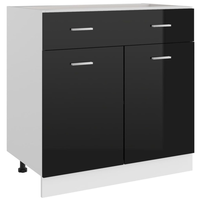 vidaXL Schubunterschrank Hochglanz-Schwarz 80x46x81,5 cm Holzwerkstoff vidaXL Schubunterschrank Hochglanz-Schwarz 80x46x81,5 cm Holzwerkstoff