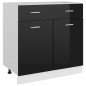 vidaXL Schubunterschrank Hochglanz-Schwarz 80x46x81,5 cm Holzwerkstoff vidaXL Schubunterschrank Hochglanz-Schwarz 80x46x81,5 cm Holzwerkstoff