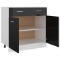 vidaXL Schubunterschrank Hochglanz-Schwarz 80x46x81,5 cm Holzwerkstoff vidaXL Schubunterschrank Hochglanz-Schwarz 80x46x81,5 cm Holzwerkstoff