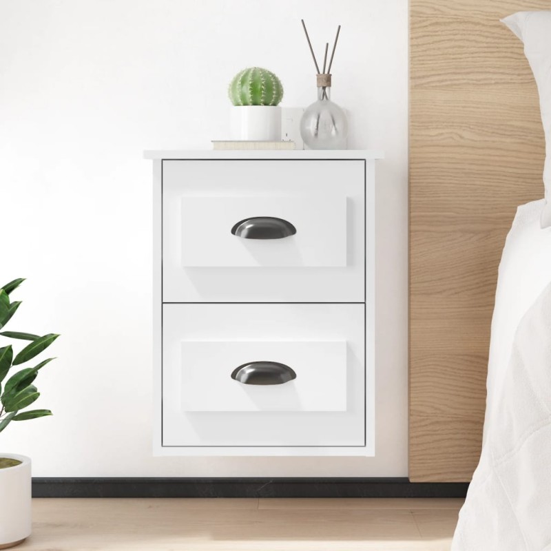 vidaXL Wand-Nachttisch Hochglanz-Weiß 41,5x36x53 cm vidaXL Wand-Nachttisch Hochglanz-Weiß 41,5x36x53 cm