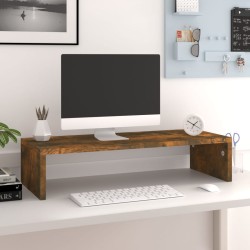vidaXL Monitorständer Räuchereiche 60x23,5x12 cm Holzwerkstoff