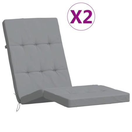vidaXL Liegestuhl-Auflagen 2 Stk. Grau Oxford-Gewebe