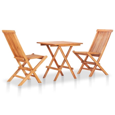 vidaXL 3-tlg. Bistro-Set Klappbar Teak Massivholz