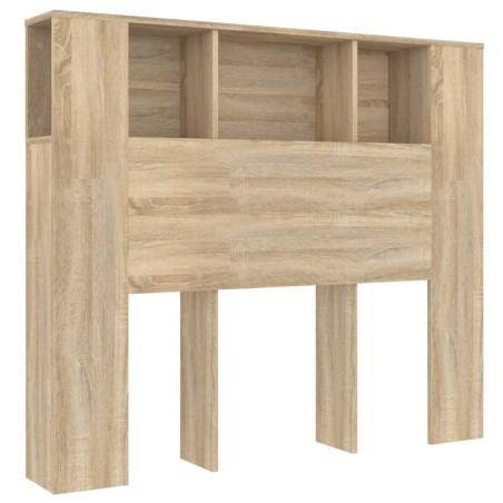 vidaXL Kopfteil mit Ablagen Sonoma-Eiche 120x18,5x102,5 cm