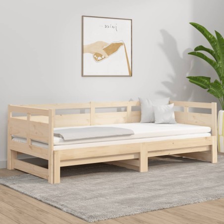 vidaXL Tagesbett Ausziehbar Massivholz Kiefer 2x(90x200) cm