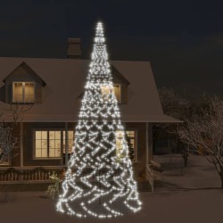 vidaXL LED-Weihnachtsbaum für Fahnenmast Kaltweiß 3000 LEDs 800 cm