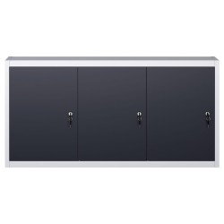 vidaXL Wand-Werkzeugschrank Industriedesign Metall Grau und Schwarz