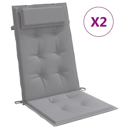 vidaXL Hochlehner-Auflagen 2 Stk. Grau Oxford-Gewebe