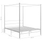 vidaXL Himmelbett Weiß Metall 160x200 cm vidaXL Himmelbett Weiß Metall 160x200 cm