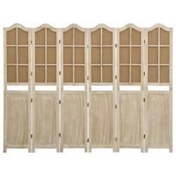 vidaXL 6-tlg. Raumteiler Braun 214x165 cm Stoff