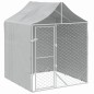 vidaXL Outdoor-Hundezwinger mit Dach Silber 2x2x2,5 m Verzinkter Stahl vidaXL Outdoor-Hundezwinger mit Dach Silber 2x2x2,5 m Verzinkter Stahl
