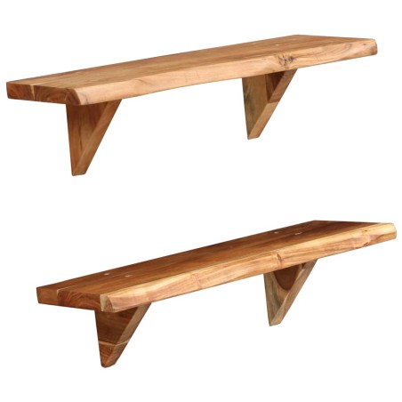 vidaXL Wandregale 2 Stk. 60 x 20 x 16 cm Massivholz Akazie