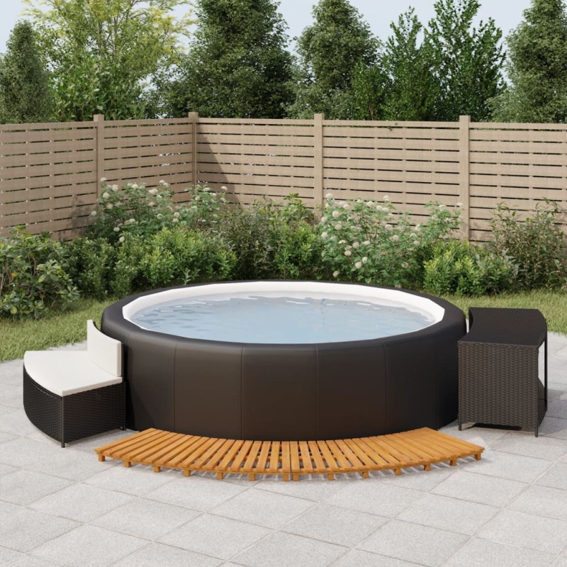 vidaXL Whirlpool-Umrandung Schwarz Poly-Rattan und Massivholz Akazie vidaXL Whirlpool-Umrandung Schwarz Poly-Rattan und Massivholz Akazie