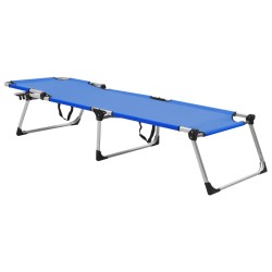vidaXL Extra Hohe Klappbare Senioren-Sonnenliege Blau Aluminium